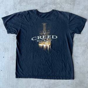 Vintage y2k creed black band music graphic t shirt